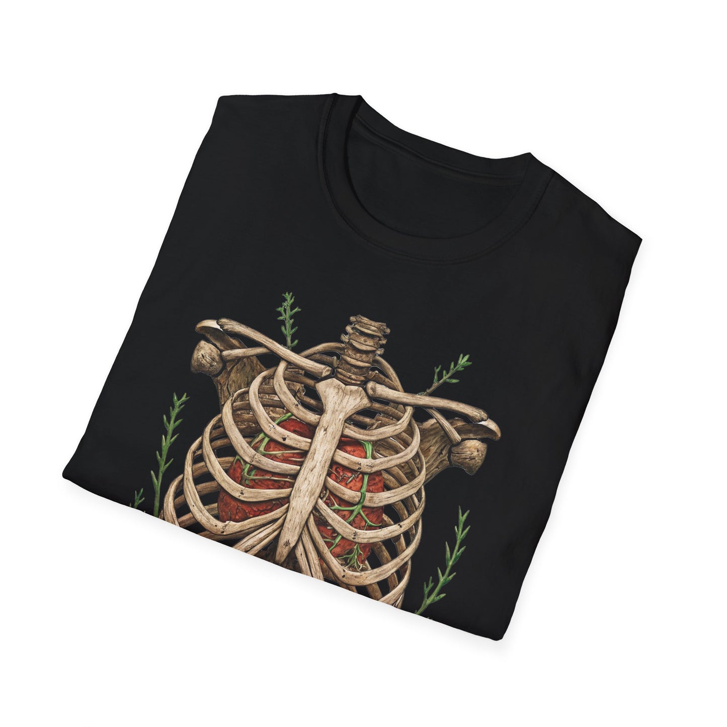 T-Shirt for Plant Lover Shirt Nature Lover Gift Cute Graphic Tee Plant Heart Skeleton Shirt Ribcage
