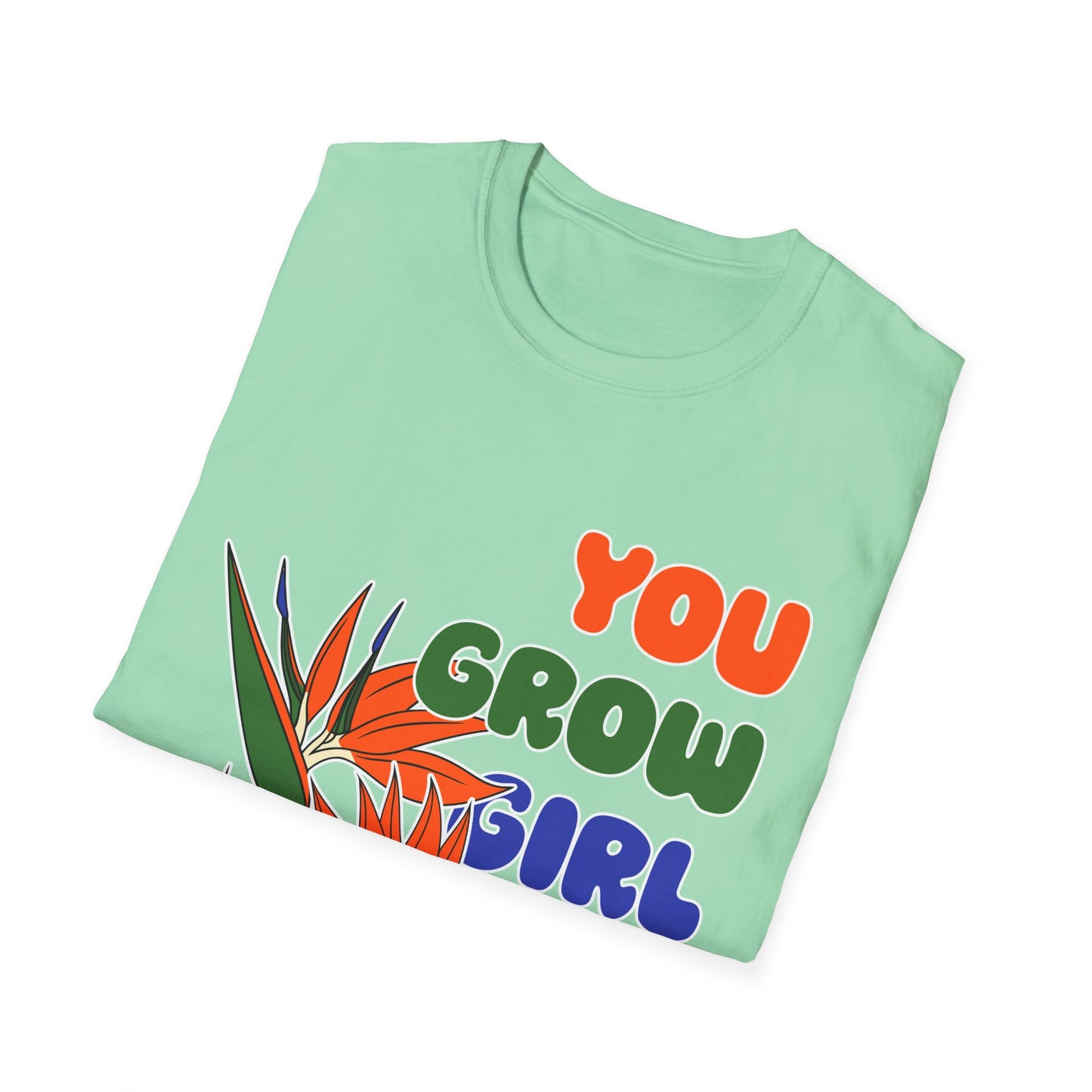 T-Shirt for Plant Lover Tropical Floral Tee Positive Affirmation Shirt Gift for Her Summer Outdoor Wear Garden Lover Shirt You Grow Girl