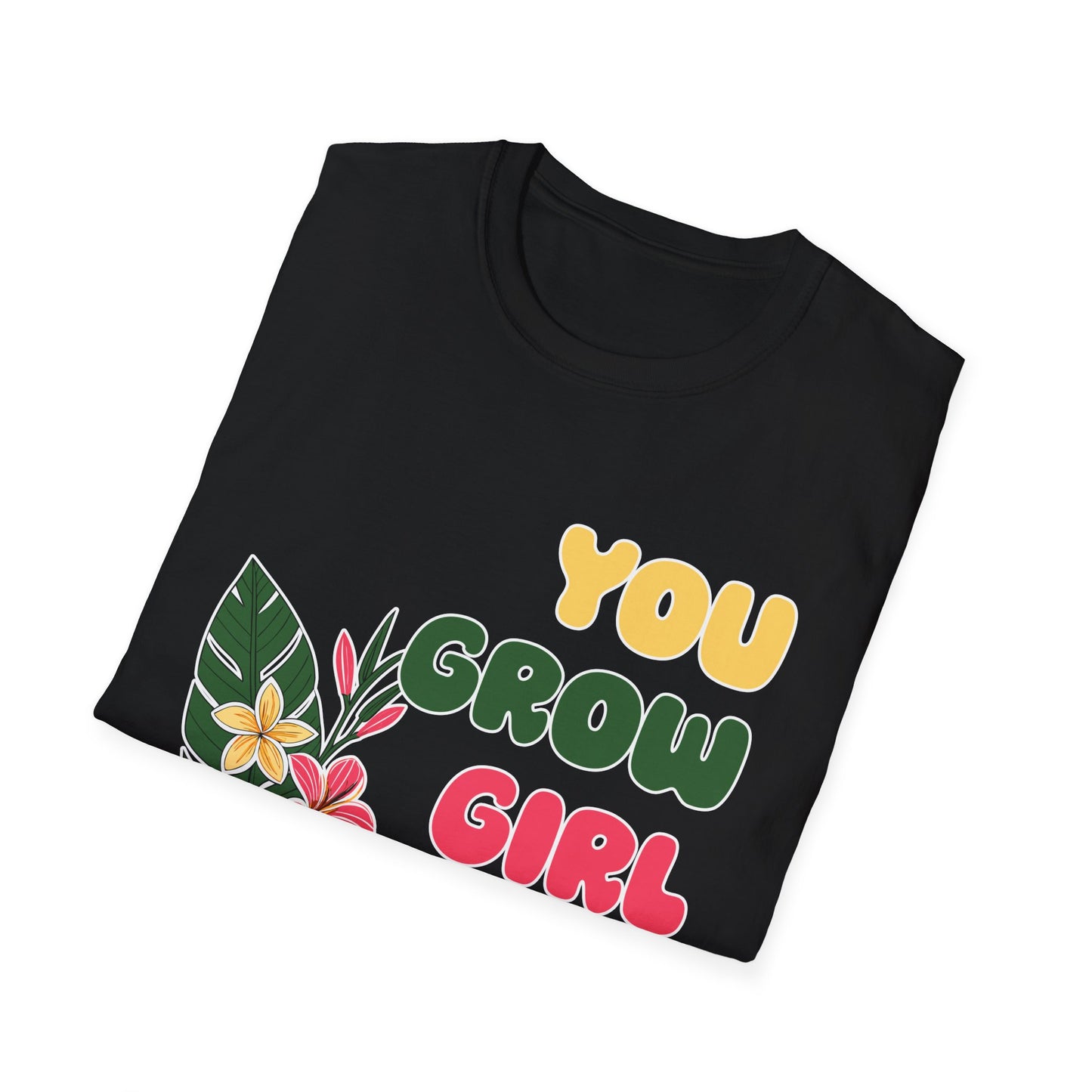 T-Shirt for Plant Lover Tropical Floral Tee Positive Affirmation Shirt Gift for Her Summer Outdoor Wear Garden Lover Shirt You Grow Girl