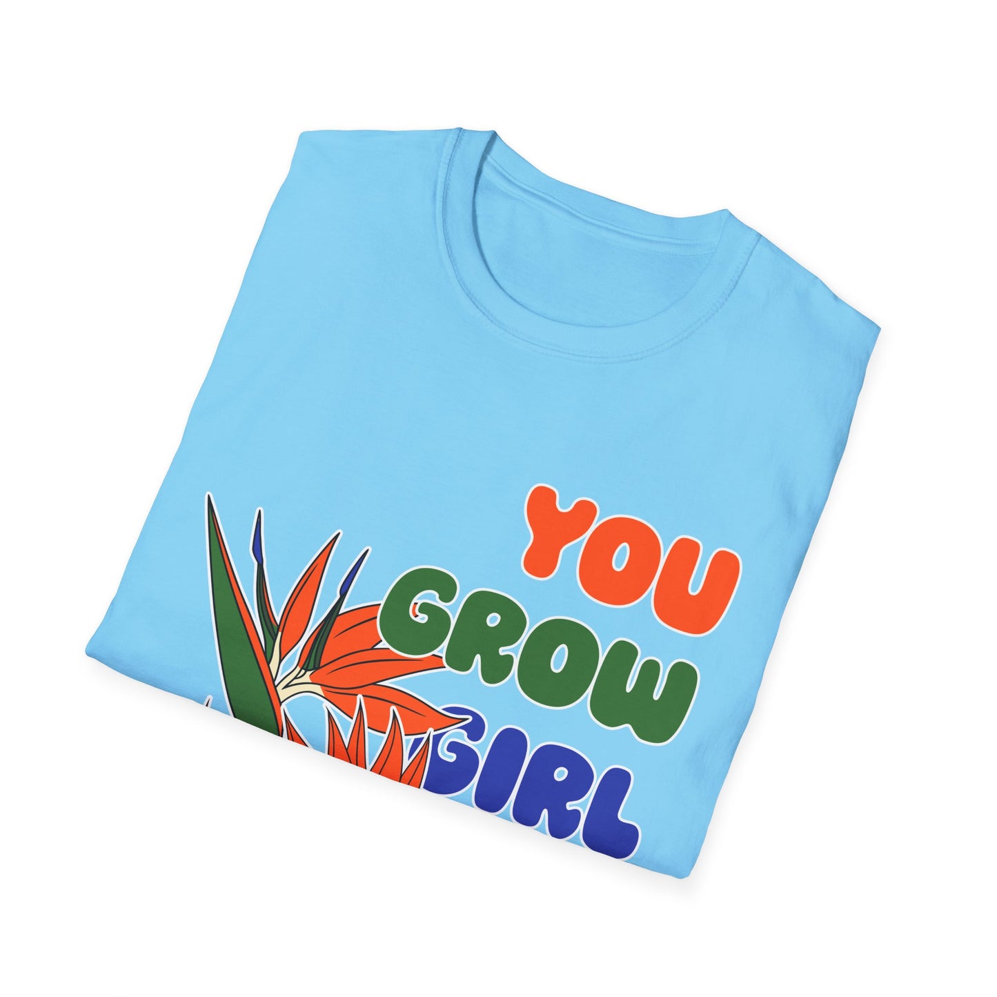 T-Shirt for Plant Lover Tropical Floral Tee Positive Affirmation Shirt Gift for Her Summer Outdoor Wear Garden Lover Shirt You Grow Girl