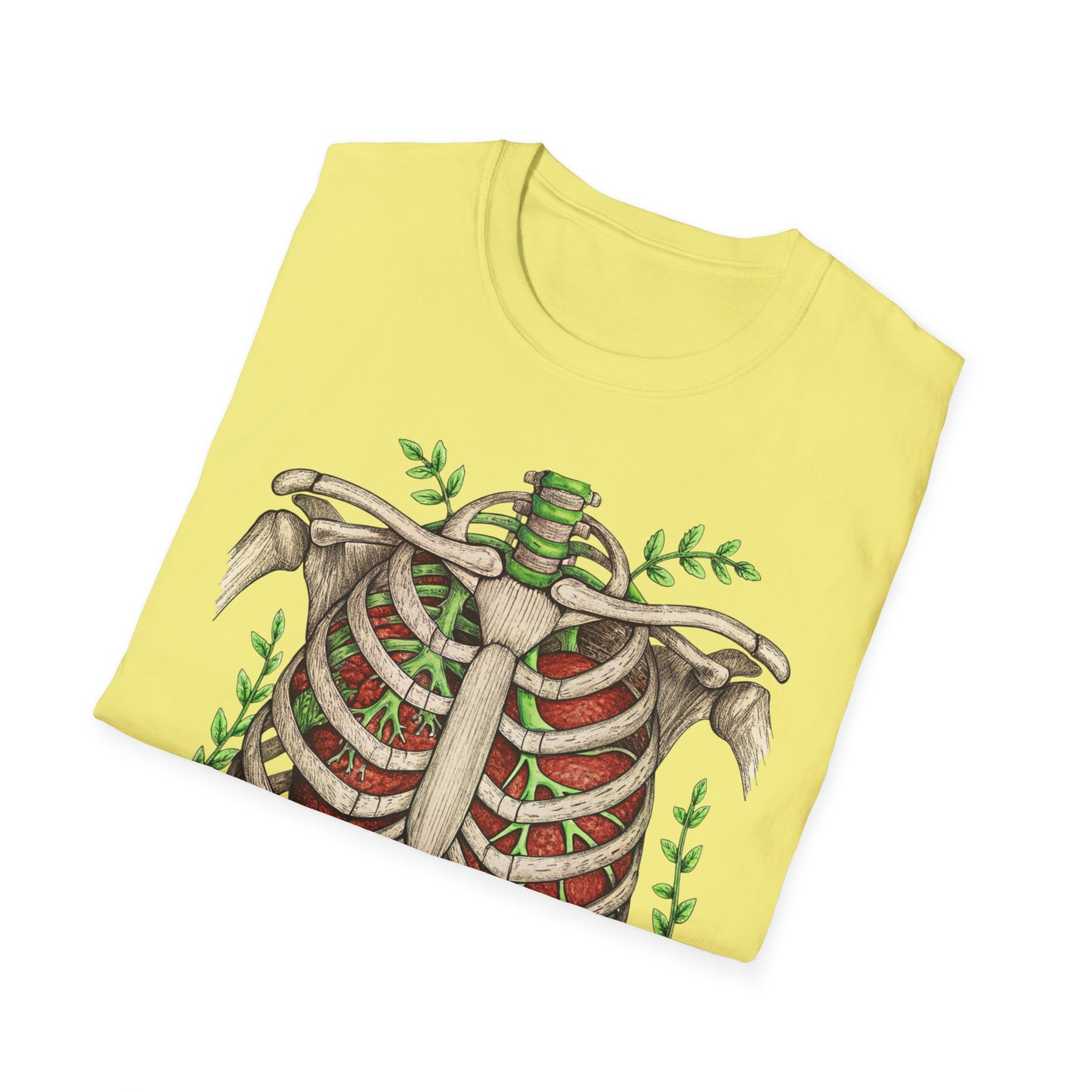T-Shirt for Plant Lover Shirt Nature Lover Gift Cute Graphic Tee Plant Heart Skeleton Shirt Ribcage