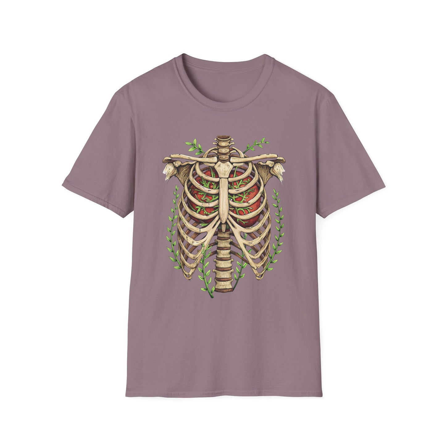 T-Shirt for Plant Lover Shirt Nature Lover Gift Cute Graphic Tee Plant Heart Skeleton Shirt Ribcage