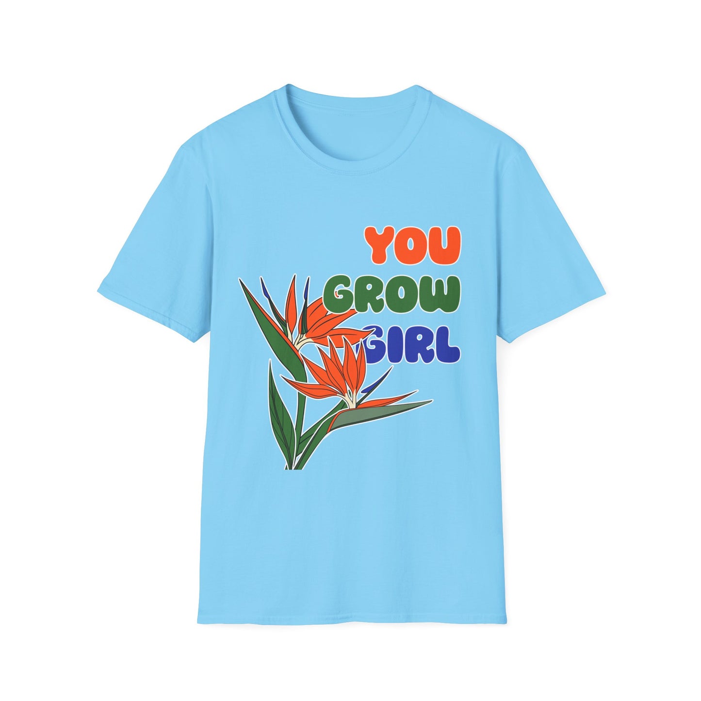 T-Shirt for Plant Lover Tropical Floral Tee Positive Affirmation Shirt Gift for Her Summer Outdoor Wear Garden Lover Shirt You Grow Girl
