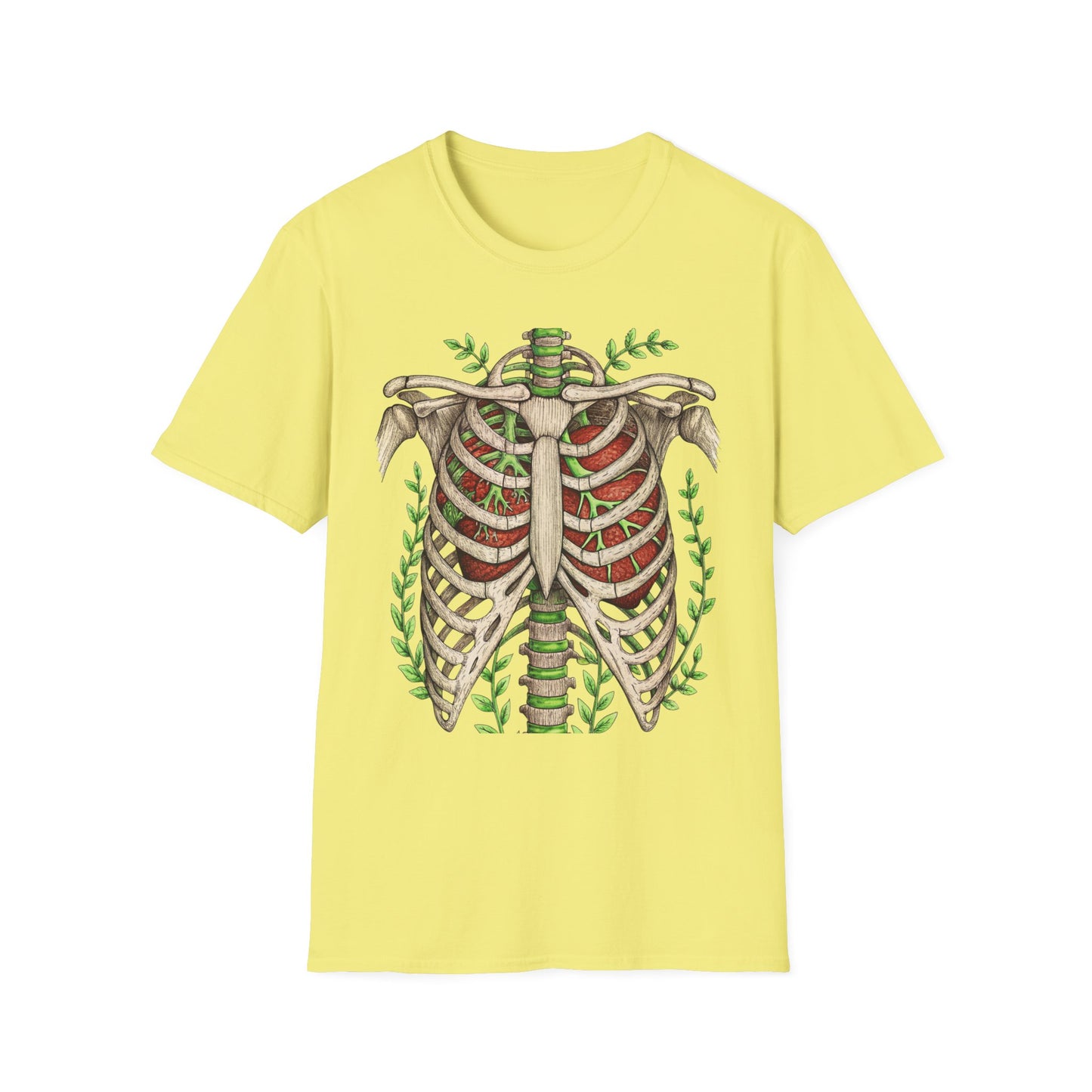 T-Shirt for Plant Lover Shirt Nature Lover Gift Cute Graphic Tee Plant Heart Skeleton Shirt Ribcage