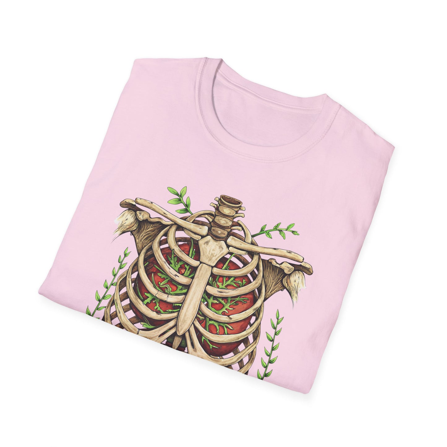 T-Shirt for Plant Lover Shirt Nature Lover Gift Cute Graphic Tee Plant Heart Skeleton Shirt Ribcage