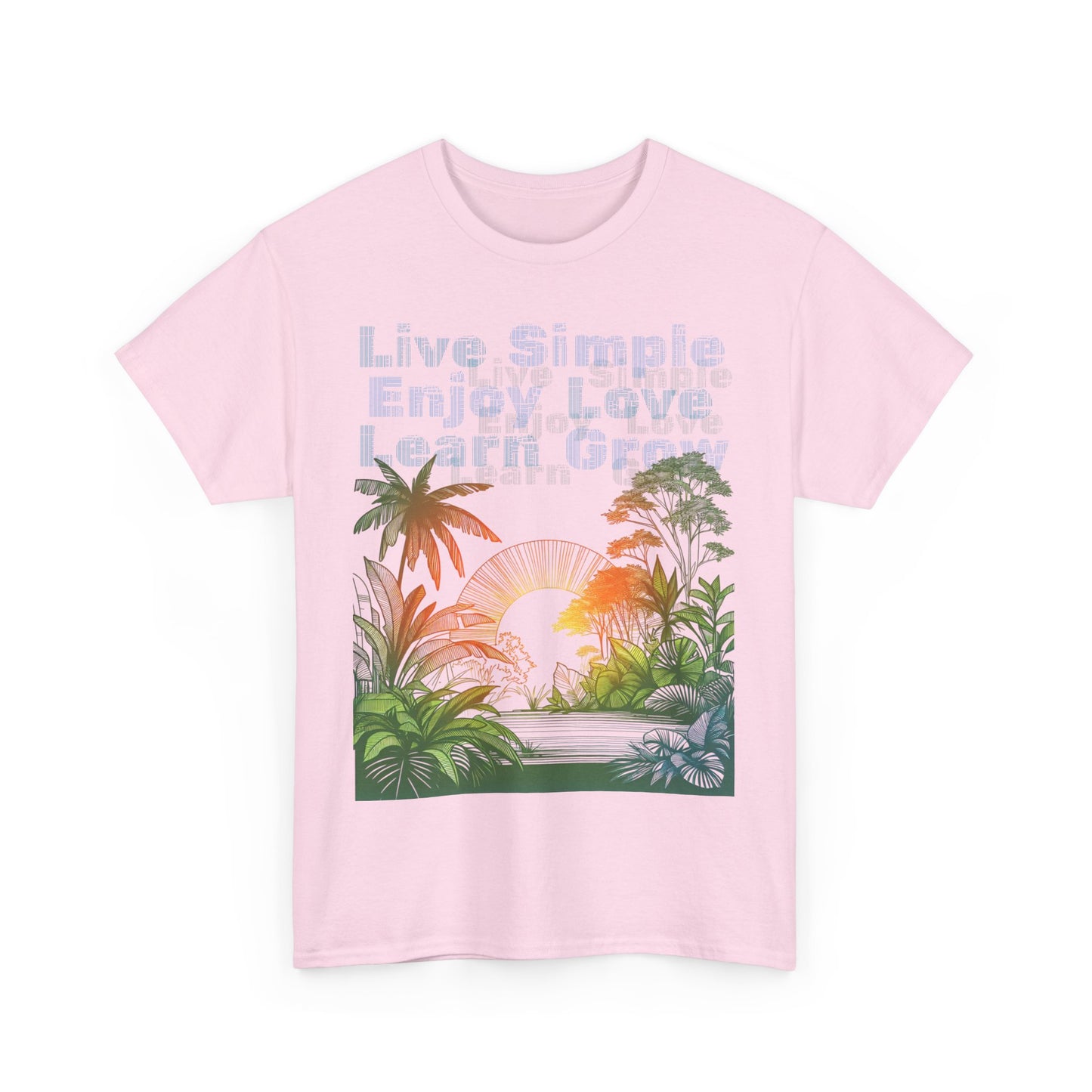 Tropical Jungle Unisex Tee Shirt, Live Love Learn Graphic Tee, Nature Lover Summer T-shirt, Plant Lover Gift, Botanical Print Shirt, Earthy