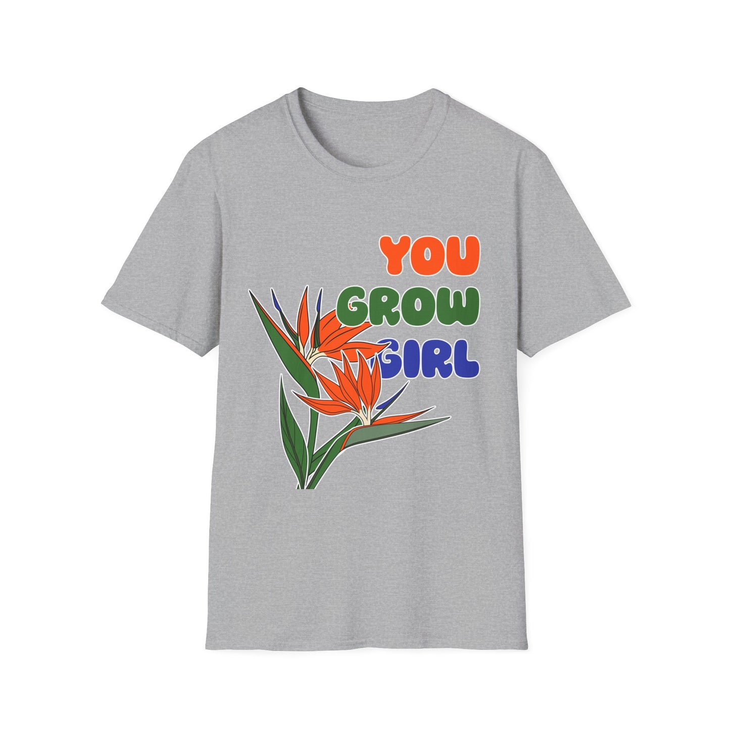 T-Shirt for Plant Lover Tropical Floral Tee Positive Affirmation Shirt Gift for Her Summer Outdoor Wear Garden Lover Shirt You Grow Girl