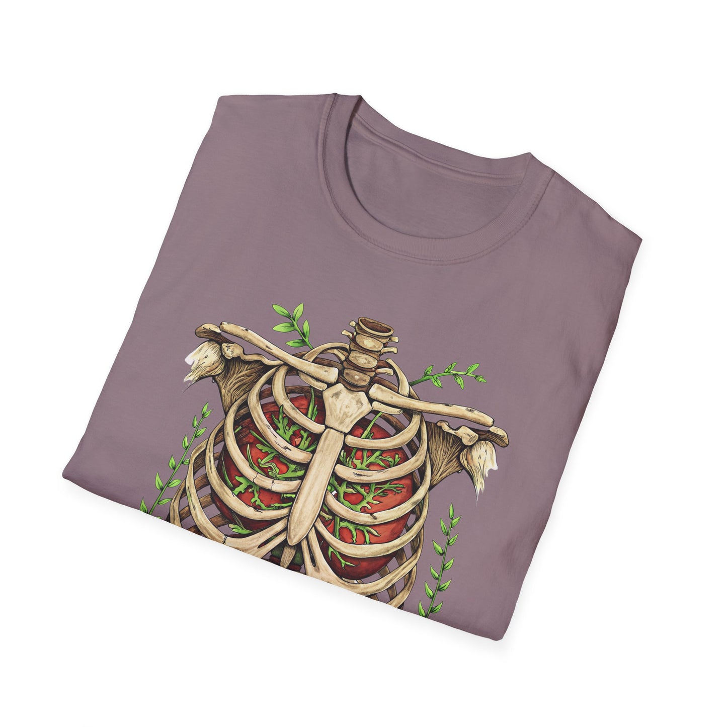T-Shirt for Plant Lover Shirt Nature Lover Gift Cute Graphic Tee Plant Heart Skeleton Shirt Ribcage