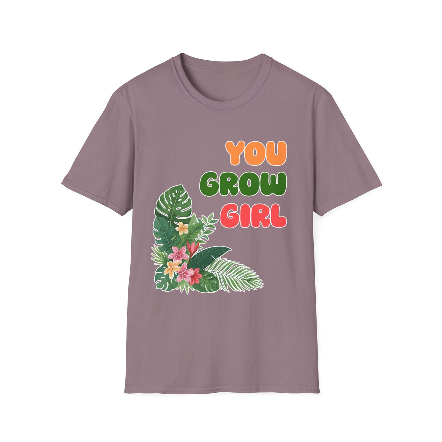 T-Shirt for Plant Lover Tropical Floral Tee Positive Affirmation Shirt Gift for Her Summer Outdoor Wear Garden Lover Shirt You Grow Girl