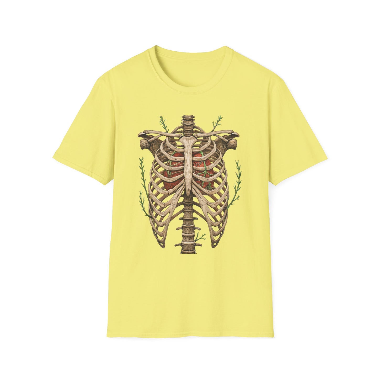 T-Shirt for Plant Lover Shirt Nature Lover Gift Cute Graphic Tee Plant Heart Skeleton Shirt Ribcage