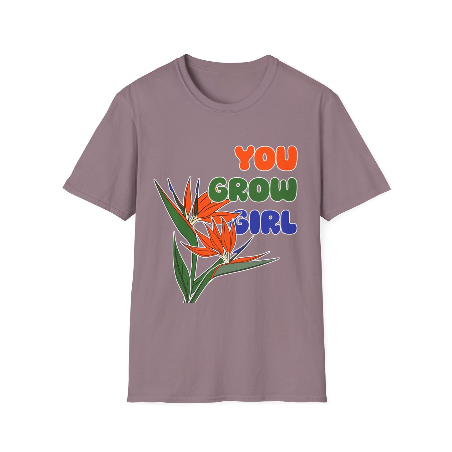 T-Shirt for Plant Lover Tropical Floral Tee Positive Affirmation Shirt Gift for Her Summer Outdoor Wear Garden Lover Shirt You Grow Girl