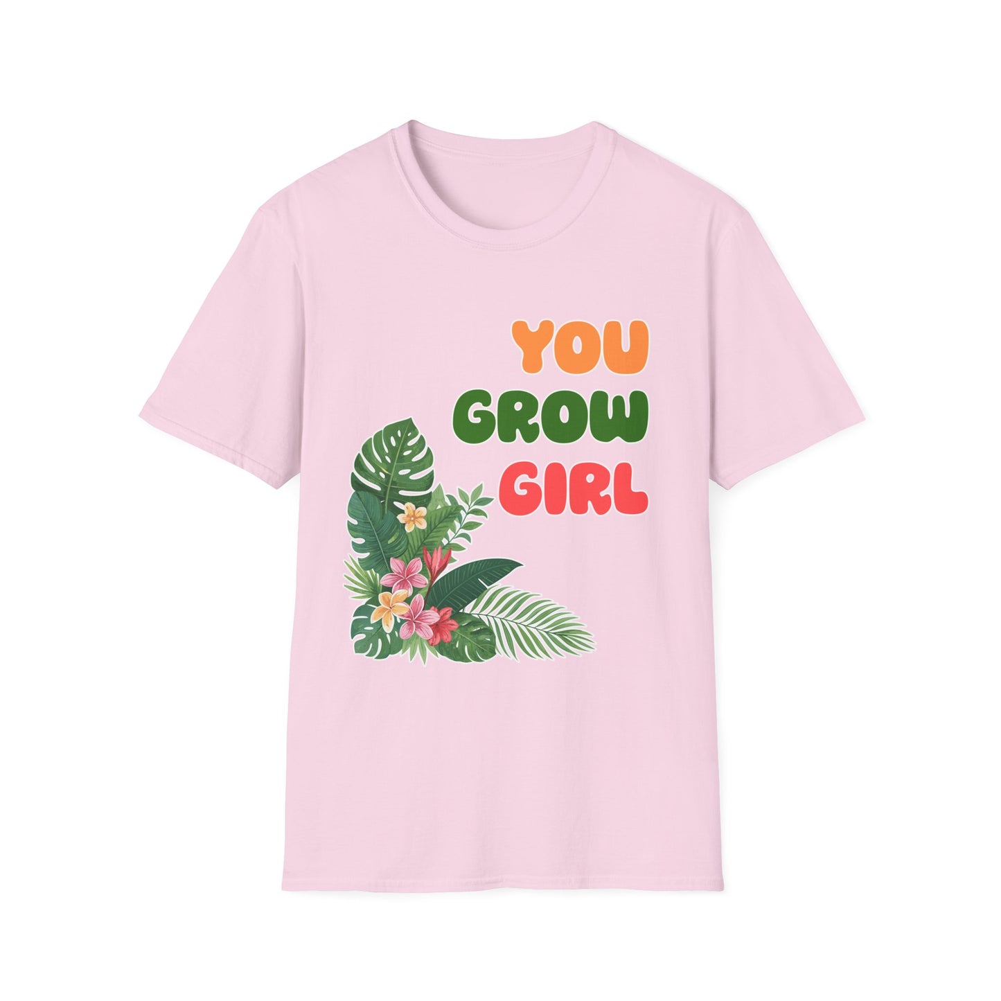T-Shirt for Plant Lover Tropical Floral Tee Positive Affirmation Shirt Gift for Her Summer Outdoor Wear Garden Lover Shirt You Grow Girl