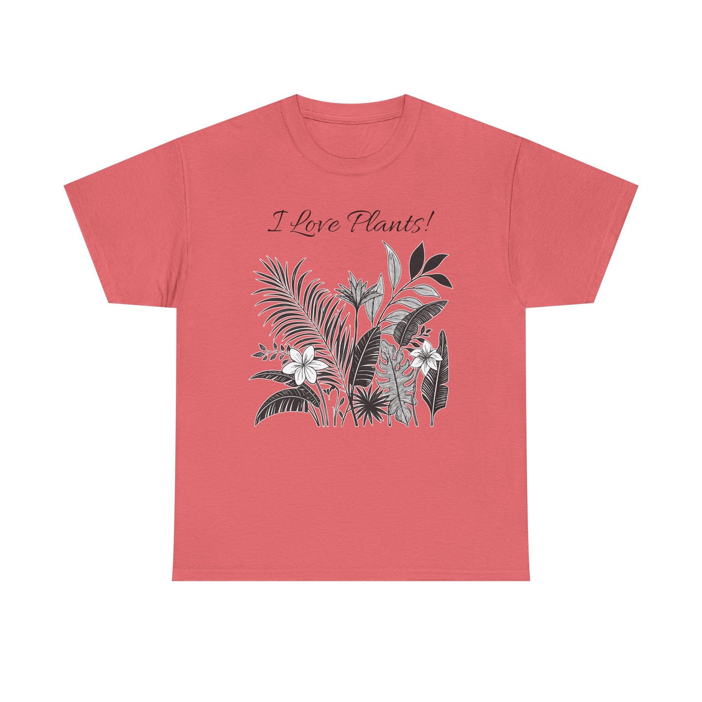 T-Shirt for Plant Lover Tee with Tropical Design Shirt for Plant Mom Gift for Gardening Lover Shirt I Love Plants
