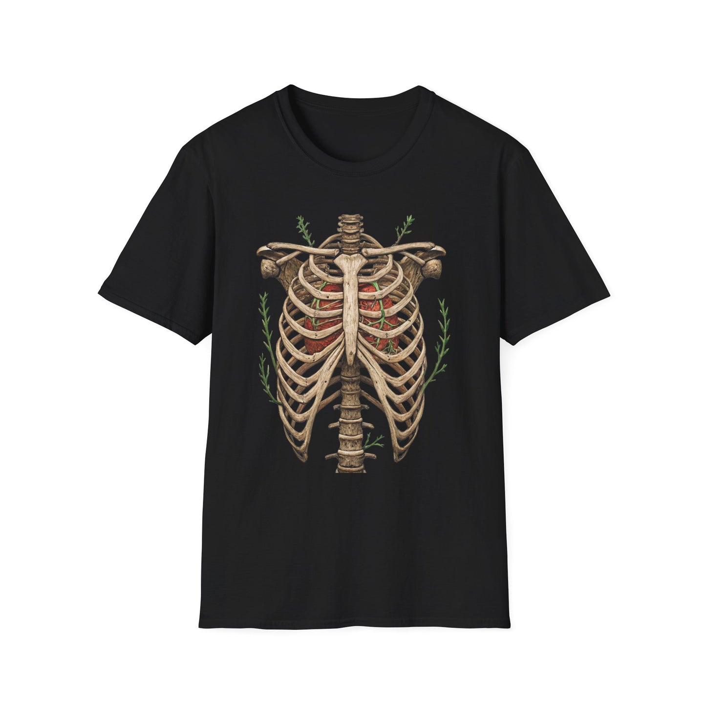 T-Shirt for Plant Lover Shirt Nature Lover Gift Cute Graphic Tee Plant Heart Skeleton Shirt Ribcage