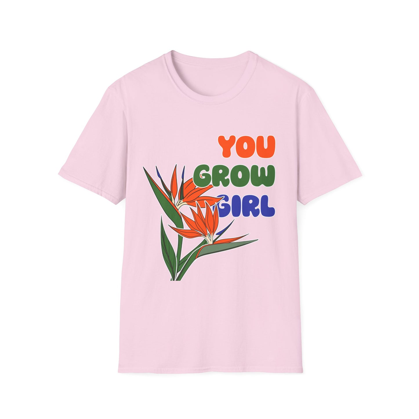 T-Shirt for Plant Lover Tropical Floral Tee Positive Affirmation Shirt Gift for Her Summer Outdoor Wear Garden Lover Shirt You Grow Girl
