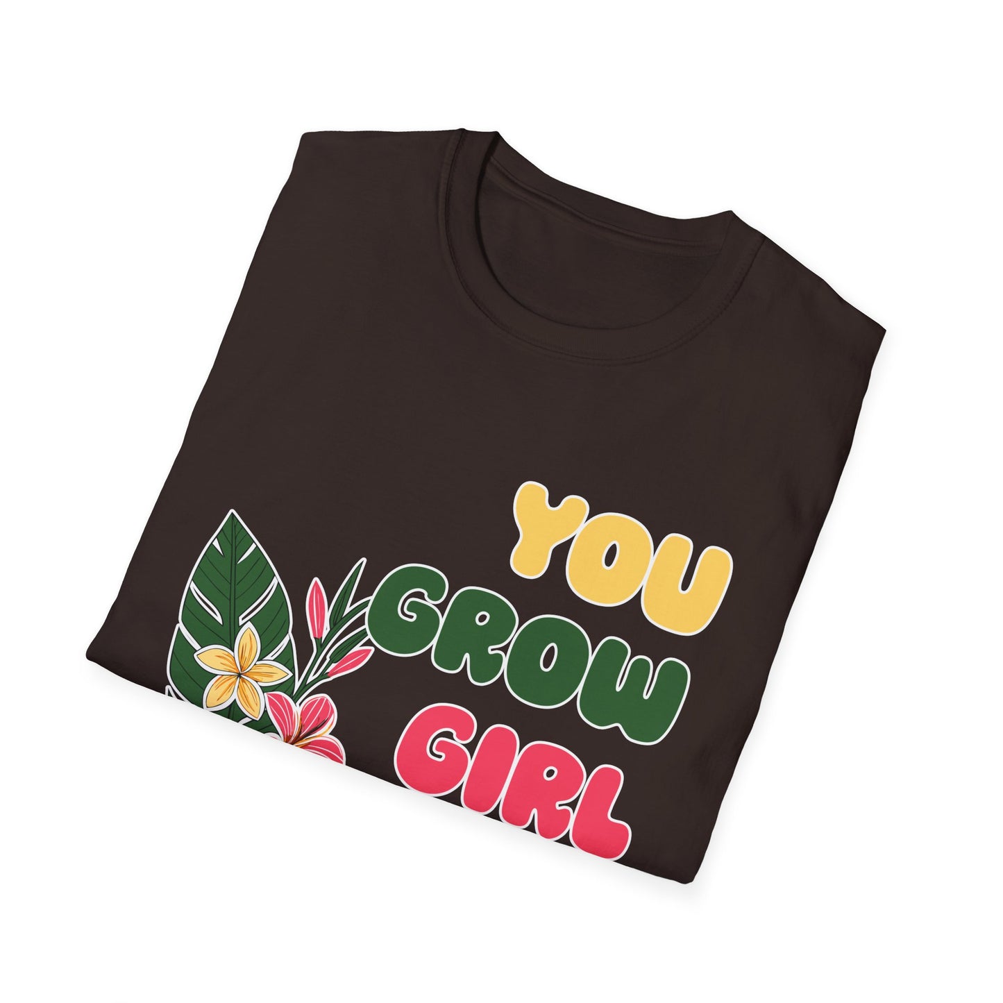 T-Shirt for Plant Lover Tropical Floral Tee Positive Affirmation Shirt Gift for Her Summer Outdoor Wear Garden Lover Shirt You Grow Girl