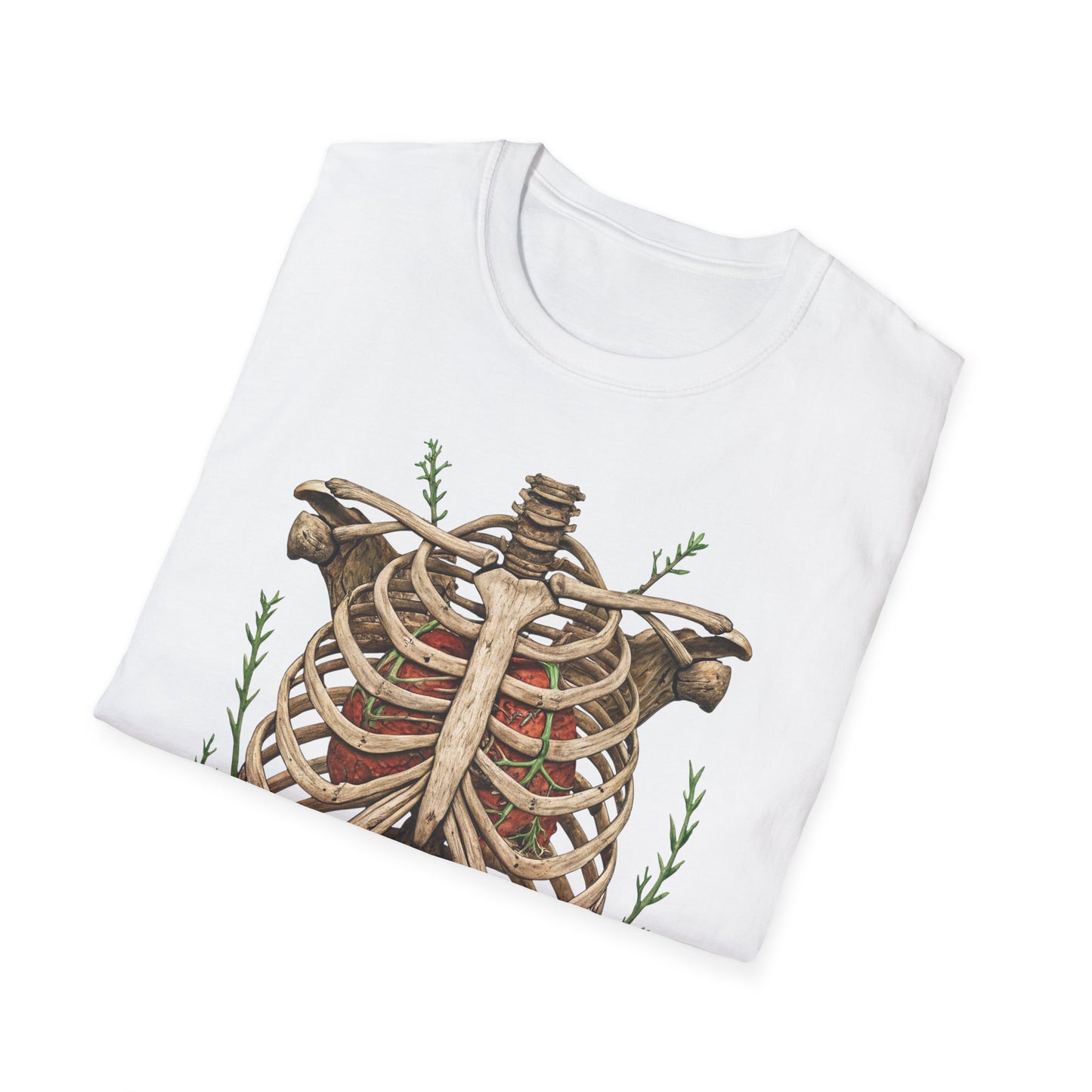 T-Shirt for Plant Lover Shirt Nature Lover Gift Cute Graphic Tee Plant Heart Skeleton Shirt Ribcage
