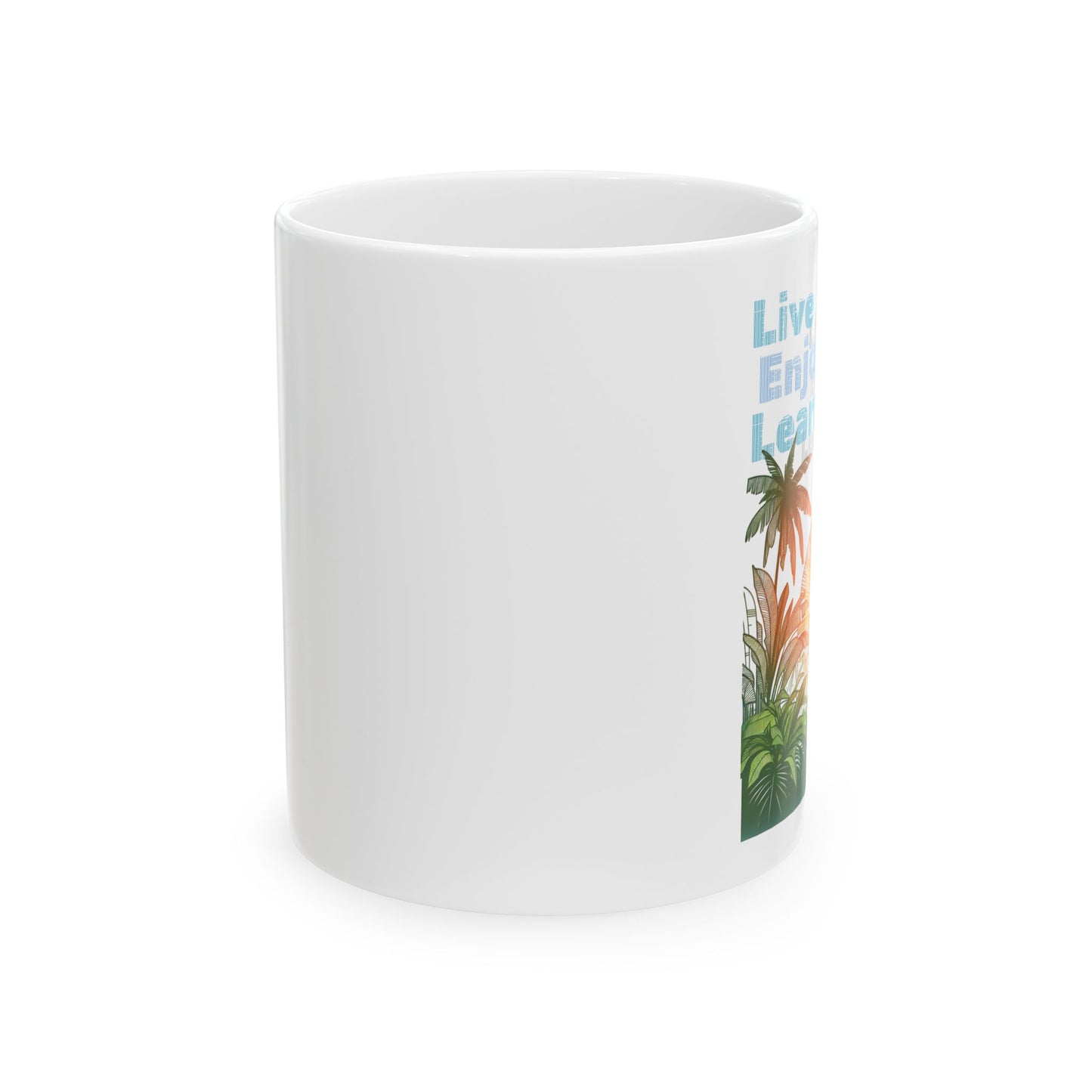 Motivational Ceramic Mug - "Live Simple, Enjoy Life" - Perfect Gift for Nature Lovers