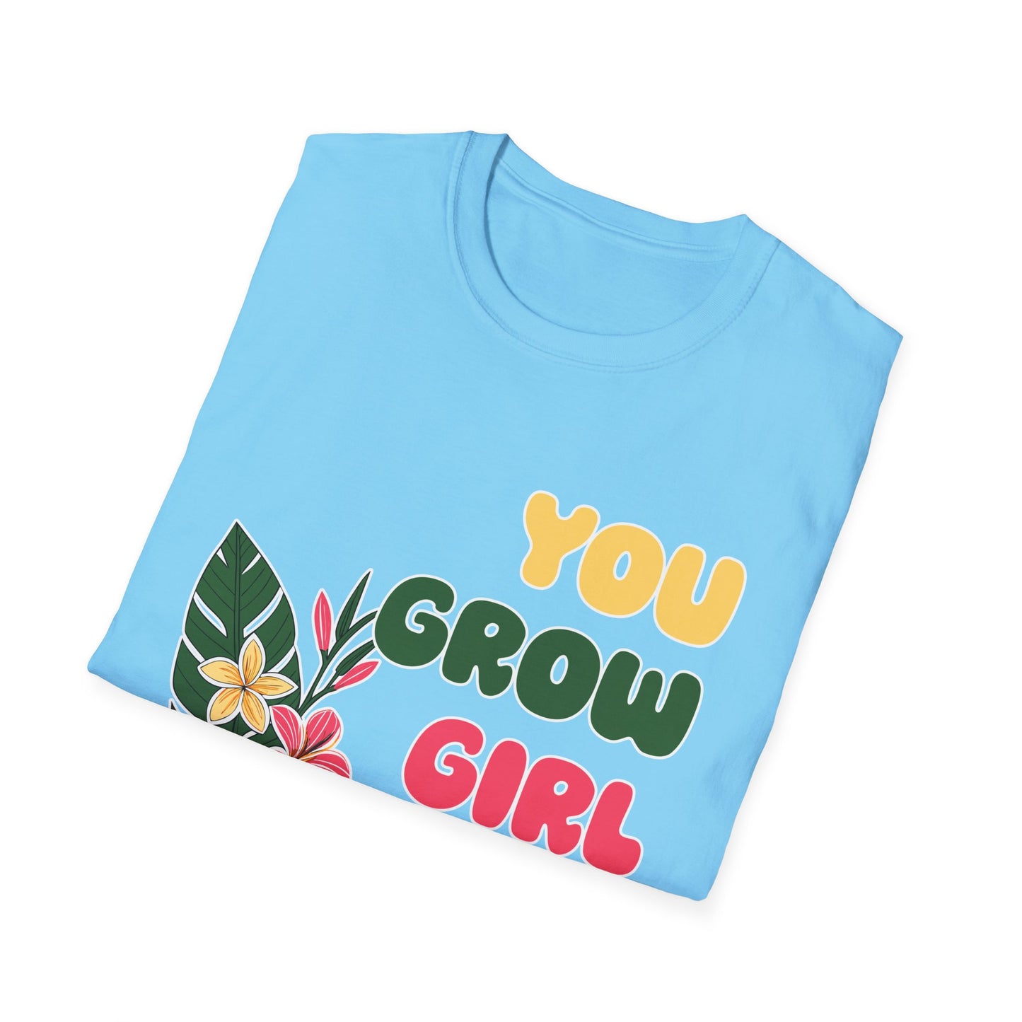T-Shirt for Plant Lover Tropical Floral Tee Positive Affirmation Shirt Gift for Her Summer Outdoor Wear Garden Lover Shirt You Grow Girl