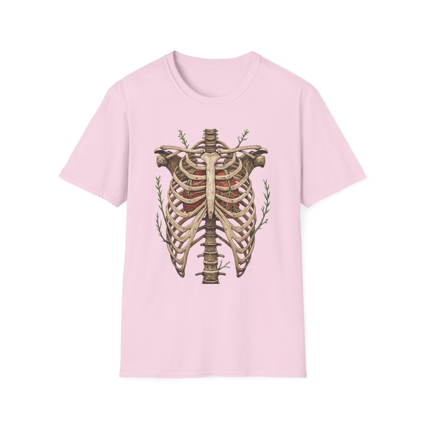 T-Shirt for Plant Lover Shirt Nature Lover Gift Cute Graphic Tee Plant Heart Skeleton Shirt Ribcage