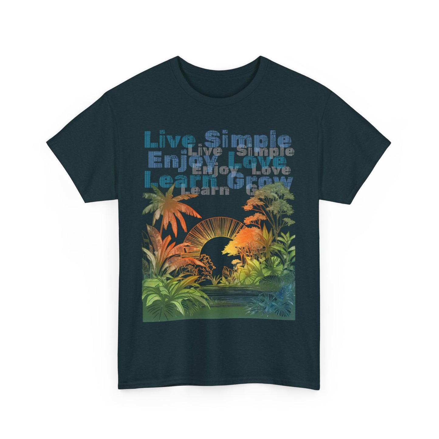 Tropical Jungle Unisex Tee Shirt, Live Love Learn Graphic Tee, Nature Lover Summer T-shirt, Plant Lover Gift, Botanical Print Shirt, Earthy