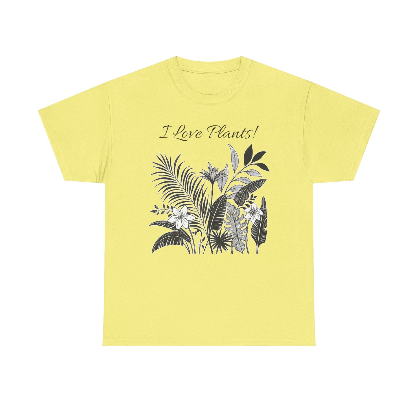 T-Shirt for Plant Lover Tee with Tropical Design Shirt for Plant Mom Gift for Gardening Lover Shirt I Love Plants