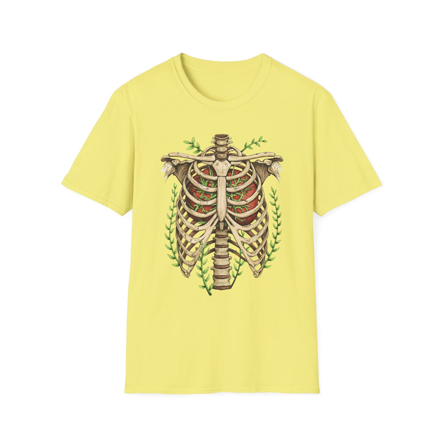 T-Shirt for Plant Lover Shirt Nature Lover Gift Cute Graphic Tee Plant Heart Skeleton Shirt Ribcage