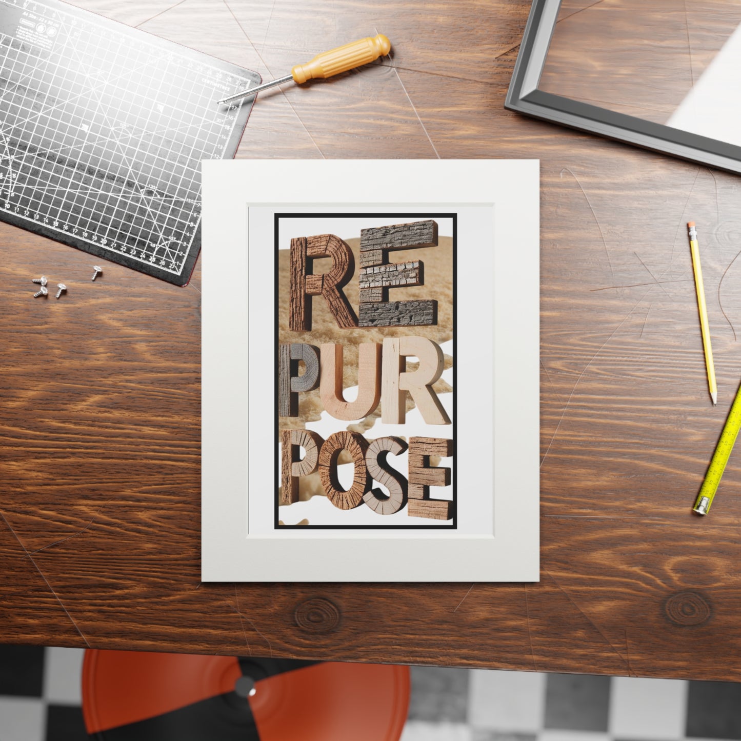 Inspirational Fine Art Print - "Repurpose" Decor, Wall Art for Home Office, Gift Idea for Creatives, Boho Decor, Motivational Prints