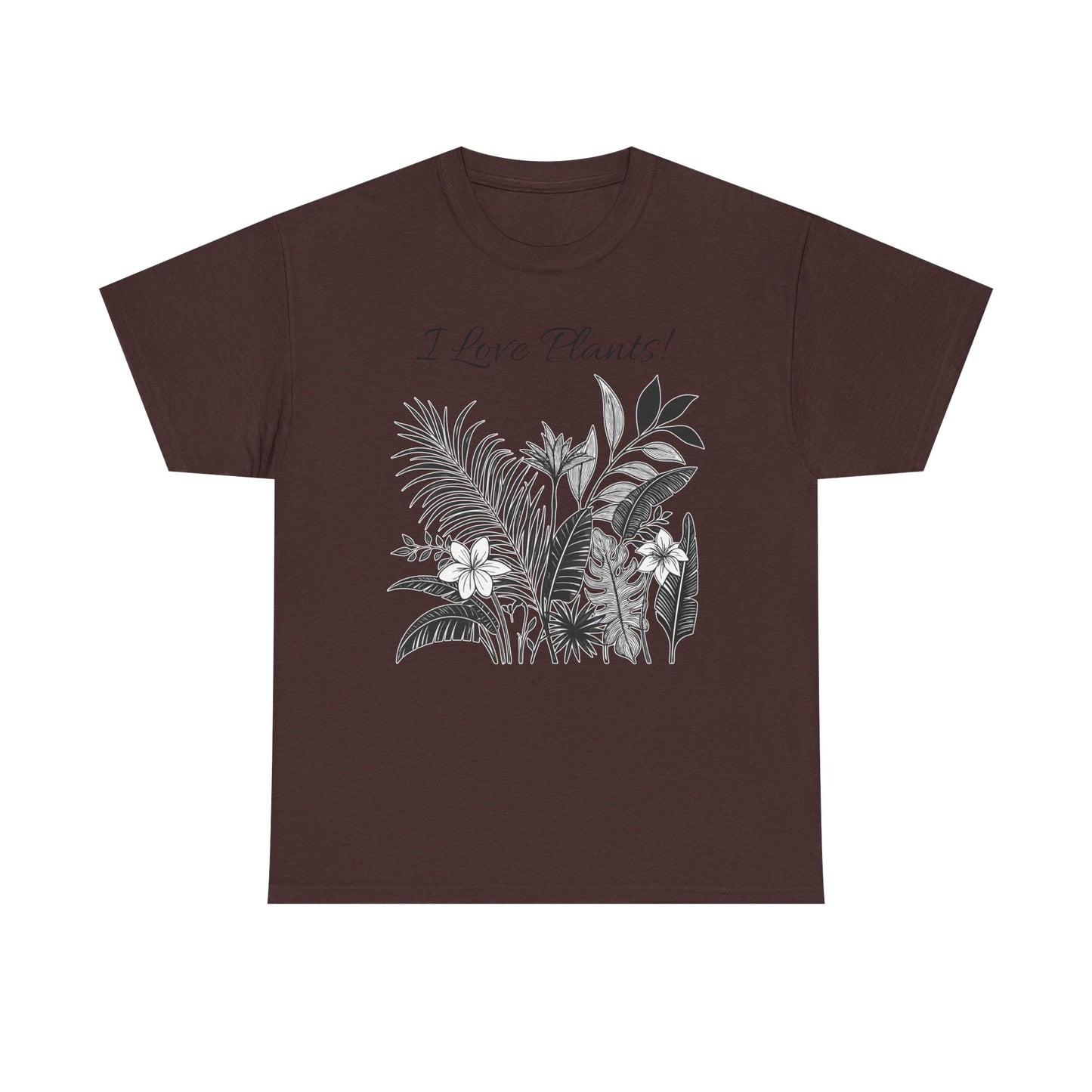T-Shirt for Plant Lover Tee with Tropical Design Shirt for Plant Mom Gift for Gardening Lover Shirt I Love Plants