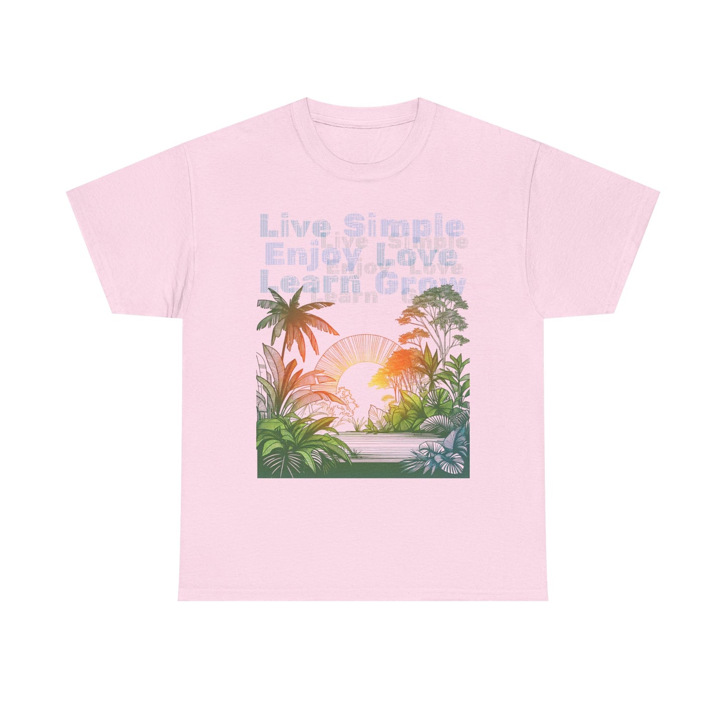 Tropical Jungle Unisex Tee Shirt, Live Love Learn Graphic Tee, Nature Lover Summer T-shirt, Plant Lover Gift, Botanical Print Shirt, Earthy