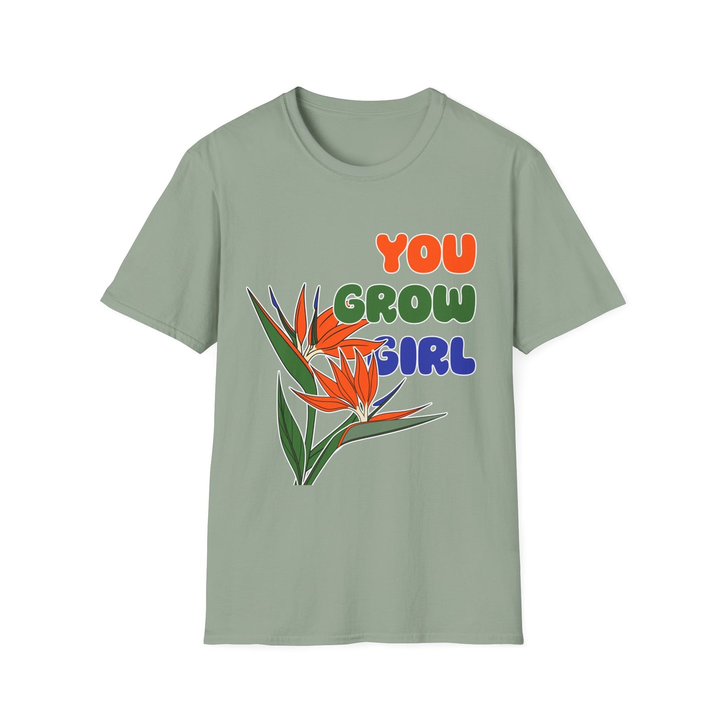 T-Shirt for Plant Lover Tropical Floral Tee Positive Affirmation Shirt Gift for Her Summer Outdoor Wear Garden Lover Shirt You Grow Girl