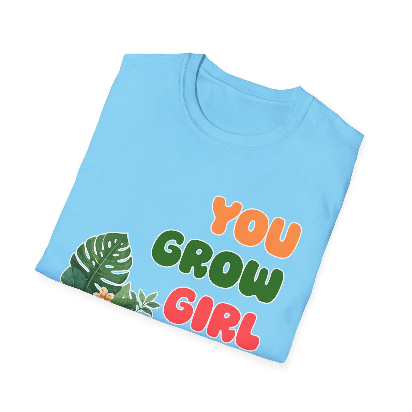 T-Shirt for Plant Lover Tropical Floral Tee Positive Affirmation Shirt Gift for Her Summer Outdoor Wear Garden Lover Shirt You Grow Girl