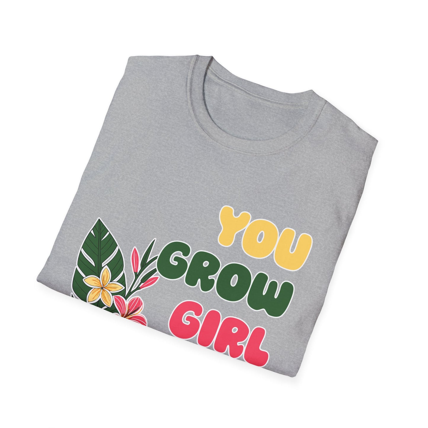 T-Shirt for Plant Lover Tropical Floral Tee Positive Affirmation Shirt Gift for Her Summer Outdoor Wear Garden Lover Shirt You Grow Girl