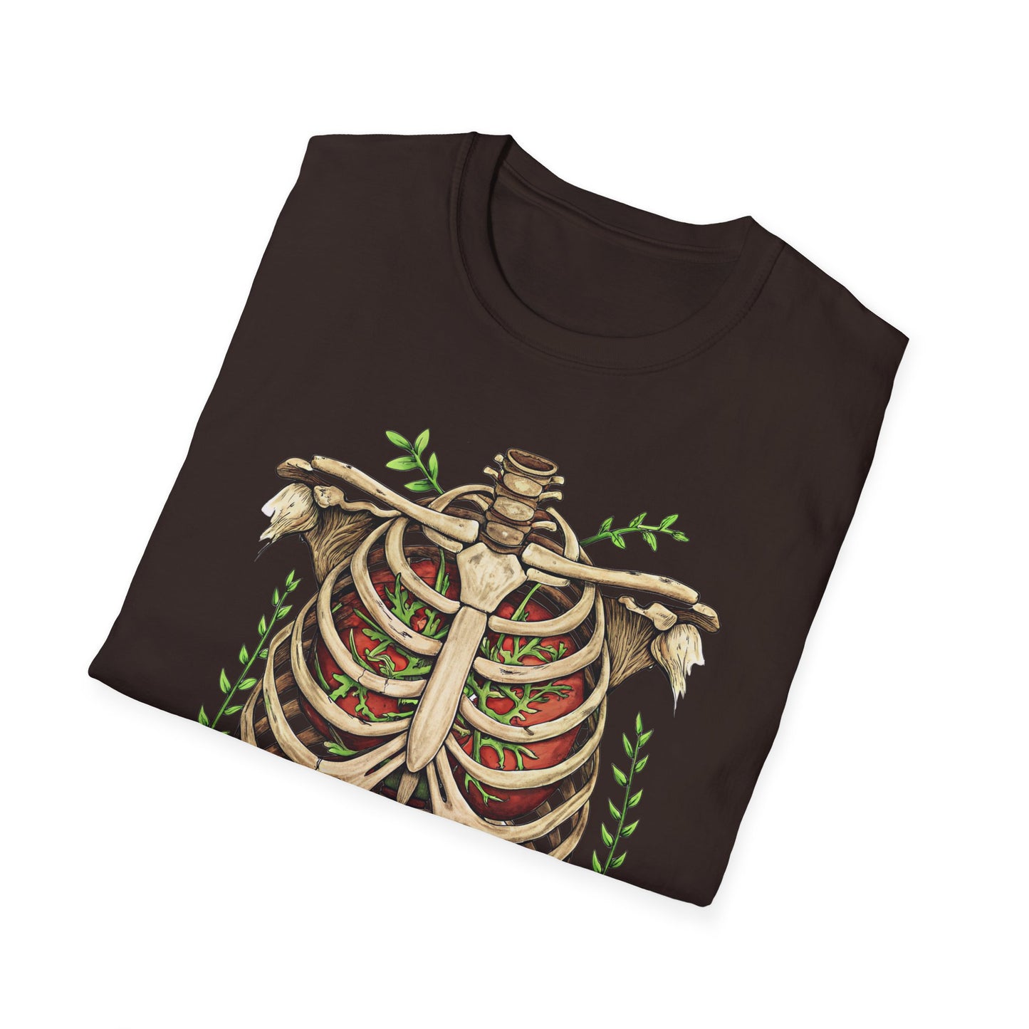T-Shirt for Plant Lover Shirt Nature Lover Gift Cute Graphic Tee Plant Heart Skeleton Shirt Ribcage