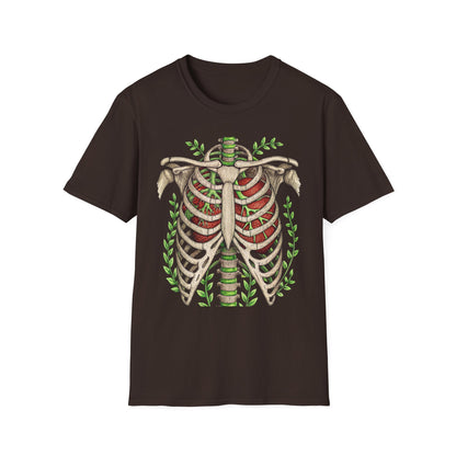 T-Shirt for Plant Lover Shirt Nature Lover Gift Cute Graphic Tee Plant Heart Skeleton Shirt Ribcage