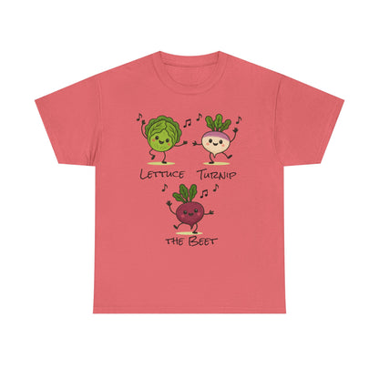 Lettuce Turnip the Beet Tee, Funny Unisex Humor Shirt, Cute Gardening Gift, Music Lover Apparel, Vegetable Lovers Tees