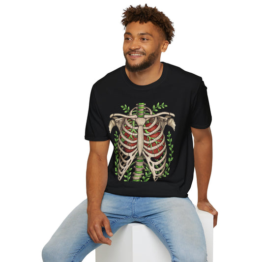 Botanical Skeleton Unisex T-Shirt | Nature Lover Apparel, Unique Gift for Biologists, Eco-Friendly Fashion, Cute Graphic Tee