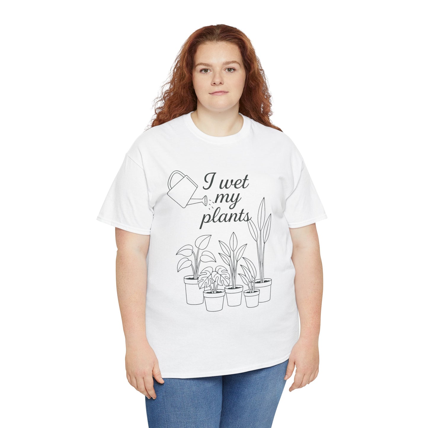 I Wet My Plants Unisex Heavy Cotton Tee - Perfect for Plant Lovers