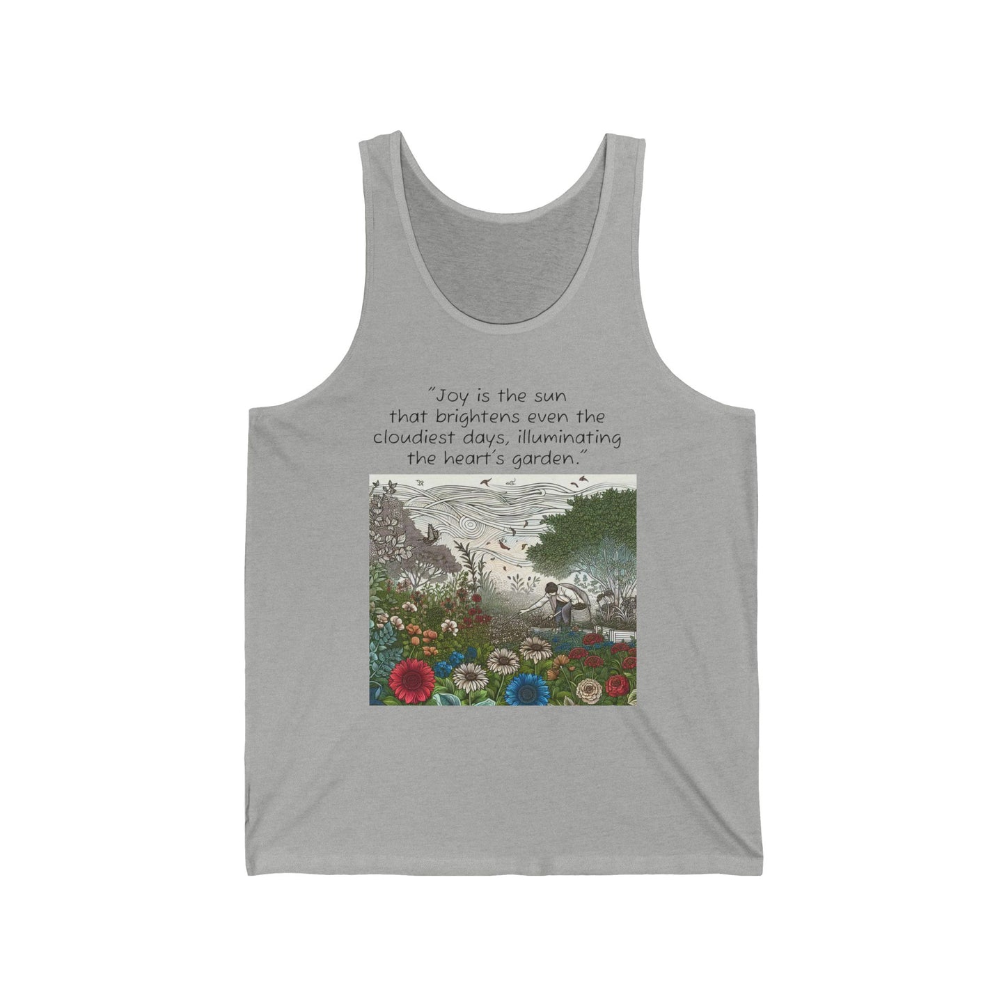 Garden Themed Unisex Jersey Tank - 'Joy is the Sun'