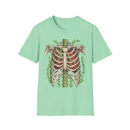 T-Shirt for Plant Lover Shirt Nature Lover Gift Cute Graphic Tee Plant Heart Skeleton Shirt Ribcage