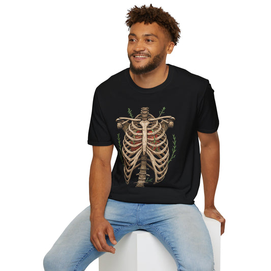 T-Shirt for Plant Lover Shirt Nature Lover Gift Cute Graphic Tee Plant Heart Skeleton Shirt Ribcage