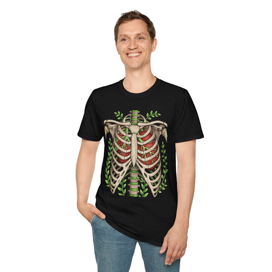 T-Shirt for Plant Lover Shirt Nature Lover Gift Cute Graphic Tee Plant Heart Skeleton Shirt Ribcage