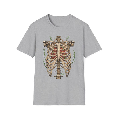 T-Shirt for Plant Lover Shirt Nature Lover Gift Cute Graphic Tee Plant Heart Skeleton Shirt Ribcage
