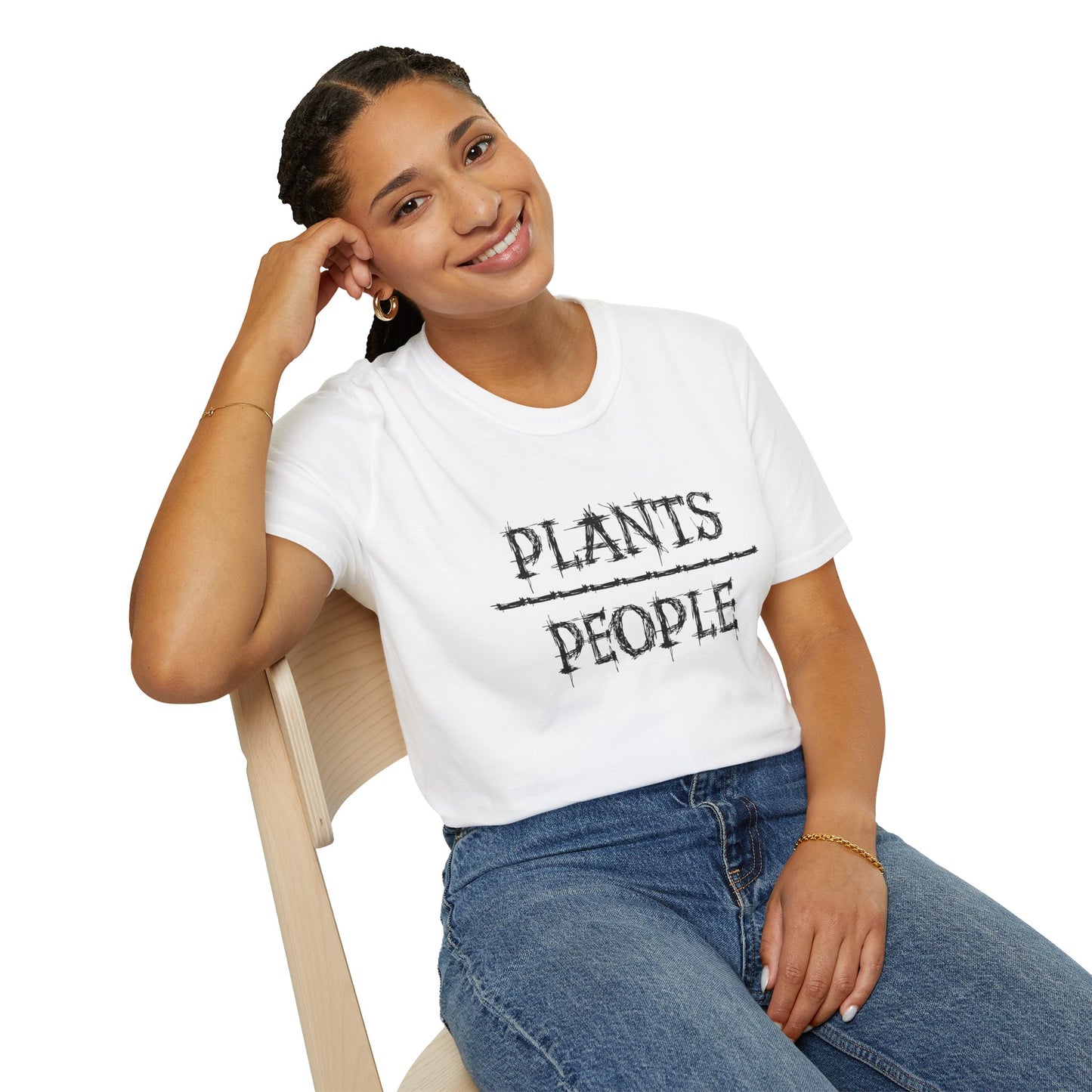 Plants over People Unisex Soft style T-Shirt, Plant Lovers Shirt, Botanical Tee, Nature Graphic Top, Gardening T-shirt