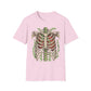 T-Shirt for Plant Lover Shirt Nature Lover Gift Cute Graphic Tee Plant Heart Skeleton Shirt Ribcage