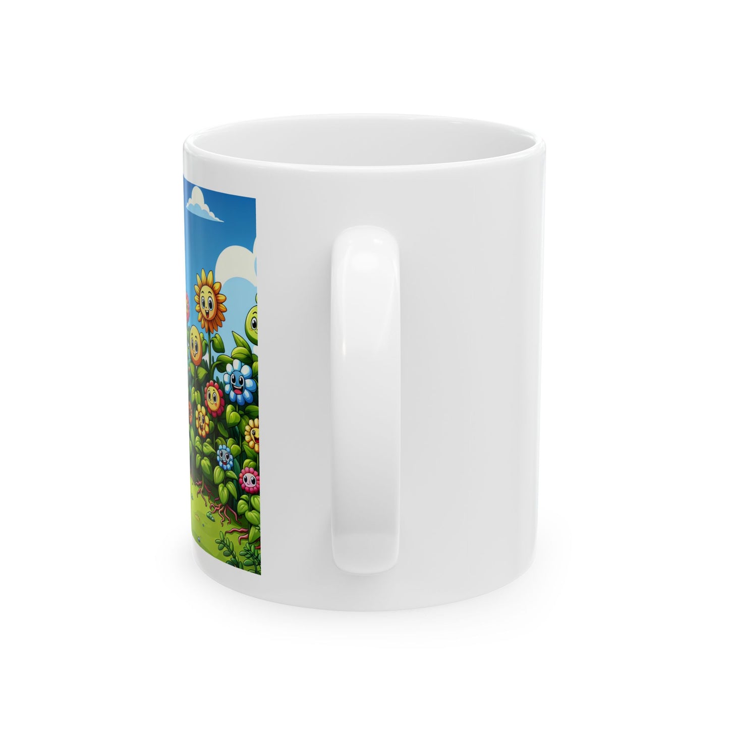 Colorful Flower Garden Ceramic Mug - 11oz & 15oz - Cheerful & Playful Design