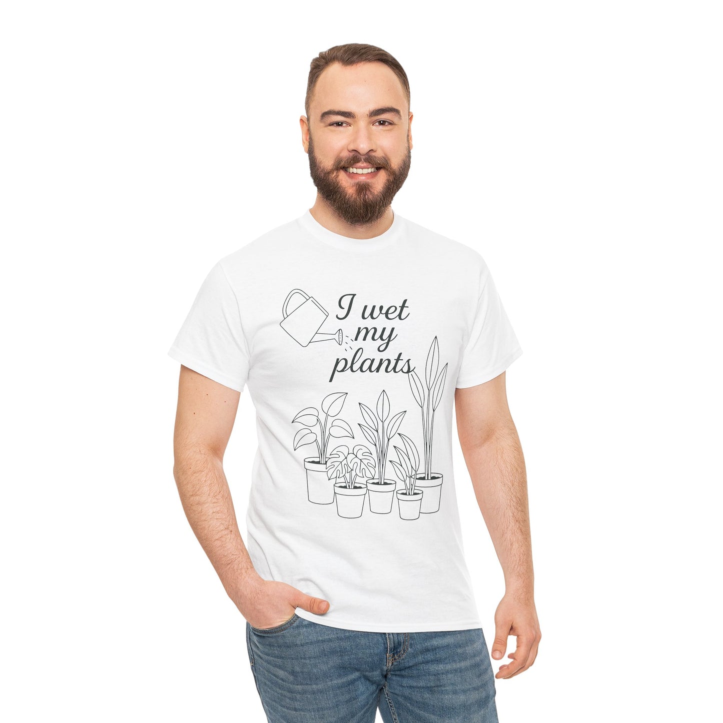 I Wet My Plants Unisex Heavy Cotton Tee - Perfect for Plant Lovers