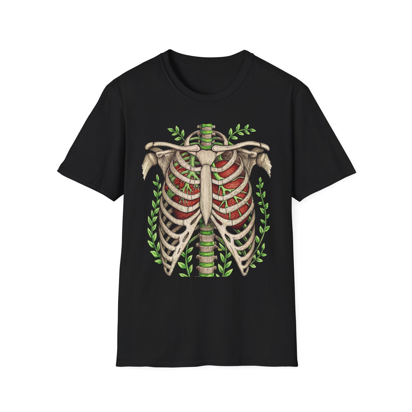 T-Shirt for Plant Lover Shirt Nature Lover Gift Cute Graphic Tee Plant Heart Skeleton Shirt Ribcage