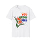 T-Shirt for Plant Lover Tropical Floral Tee Positive Affirmation Shirt Gift for Her Summer Outdoor Wear Garden Lover Shirt You Grow Girl