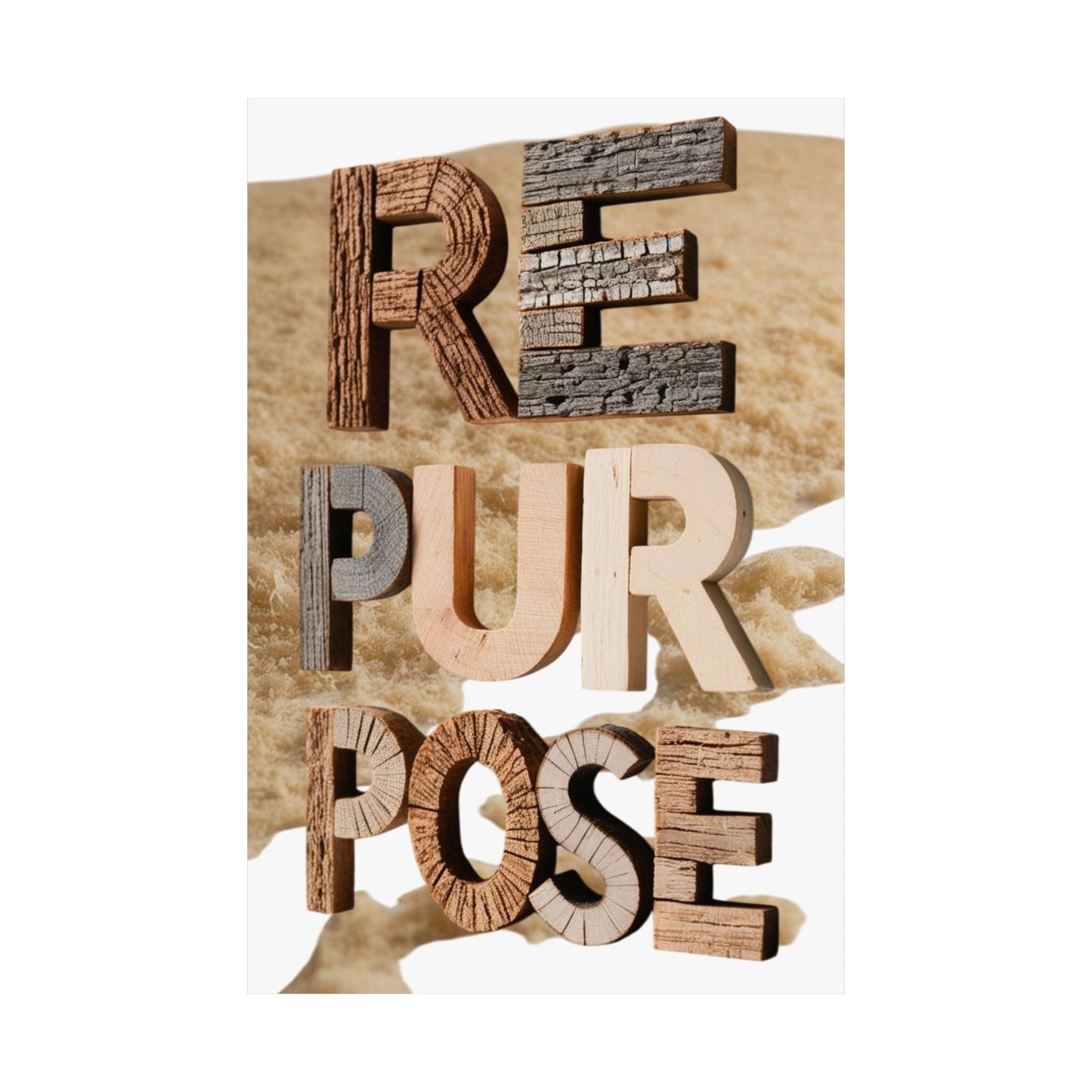 Repurpose, Matte Vertical Posters, Rustic Home Decor, Wall Art, Eco-Friendly Gift, Sustainable Living, Inspirational Decor
